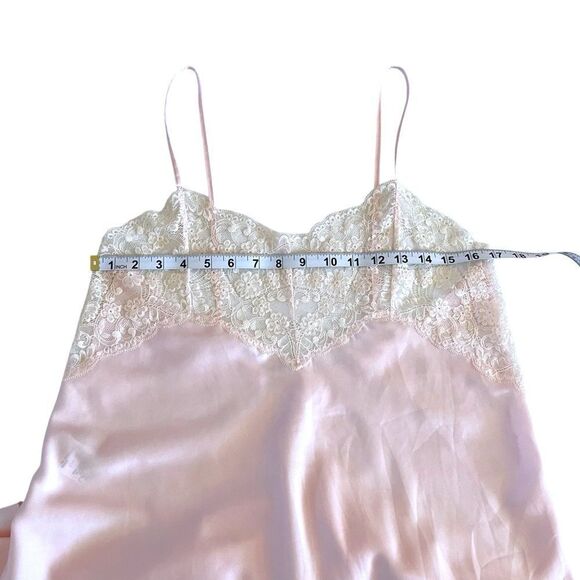 Vintage St. Michael Pink Satin Long Nightgown Slip - Picture 3 of 9
